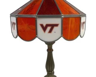 6005 - Virginia Tech Stained Glass Lamp - 21" Tall (Description): Used as is electric/electronic/mechanical item. No guarantee all components, untested.