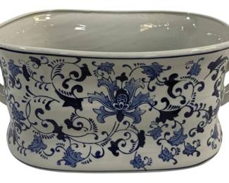 5218 - Blue/White Porcelain Basin - 19 x 12 x 8.5