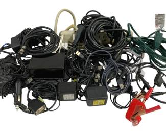 4500 - Lot of Assorted Electrical Cords/Cables (Description): Used as is electric/electronic/mechanical item. No guarantee all components, untested.