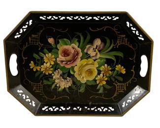 5637 - Tole Painted Tray - 18 x 13.25