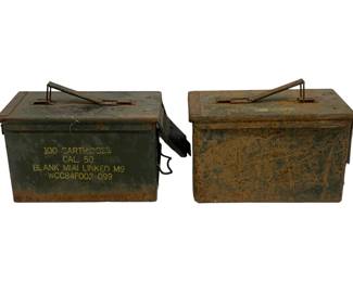 6504 - 2 Metal Ammo Boxes - 12 x 6 x 7.5