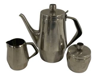 5122 - 3 Oneida Stainless Steel Tea Set