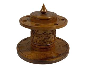 4175 - Wood Tobacco Pipe Holder - 9 x 9