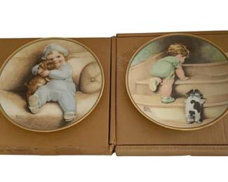 590 - 2 Bessie Pease Gutman Plates - 8.5" Round
