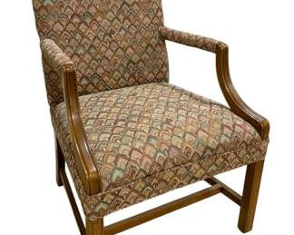 8225 - Fairfield Upholstered Wood Arm Chair (Description): 40 x 24.5 x 27