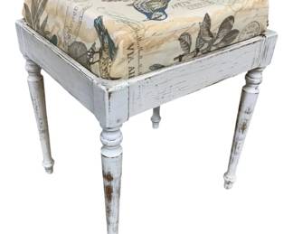 4818 - Painted & Upholstered Top Vanity Stool (Description): 22 x 17 x 17