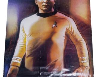 511 - Star Trek Kirk Poster 38"x27" (Description): Star Trek poster featuring Captain Kirk. The poster measures 38 inches by 27 inches.