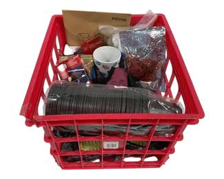4458 - Plastic Crate w/ Contents - 14 x 15 x 11