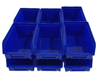 4527 - 12 Plastic Storage Bins - 4 x 6 x 3