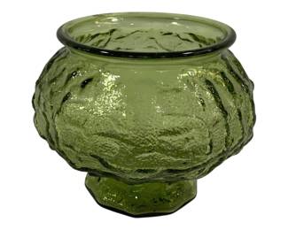 5027 - Green Glass Vase - 4.5 x 5.5