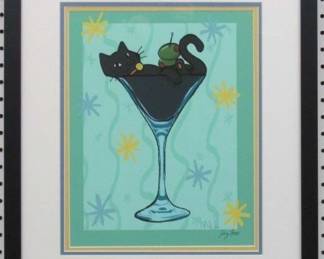 9007 - Olove My Martini Signed Giclee by Ivy Lowe (Description): 18.5 X 21