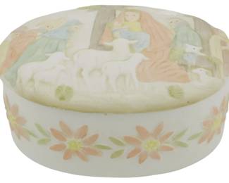 589 - Lefton China Porcelain Box 2.5x5x4