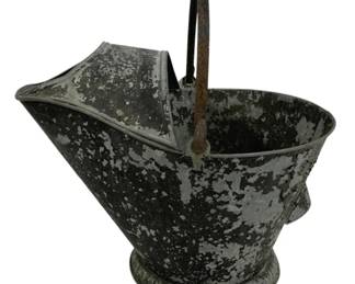 5341 - Vintage Galvanized Coal Bucket - 17 x 14 x 13