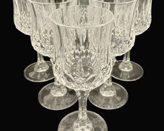 4885 - 6 Crystal Goblets - 7" Tall