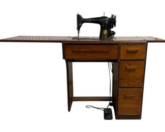 6270 - Vintage Singer Sewing Machine Table 39 x 56 x 17