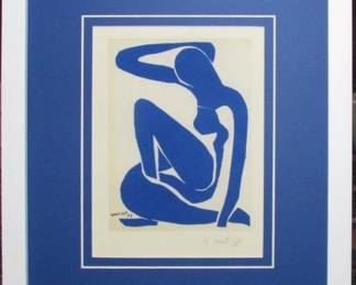 9035 - Blue Nude 1 print plate sign by Henri Matisse (Description): 14.5 X 17