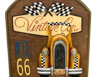 4722 - Vintage Car Plague - 15 x 12