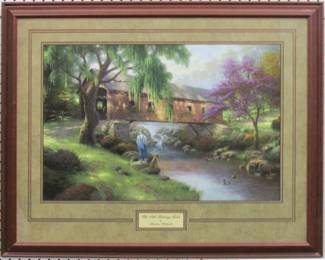 9088 - Fishing Hole Giclee by Thomas Kinkade (Description): 32.5 X 26