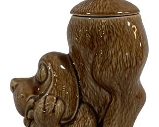 5056 - McCoy Pottery Thinking Dog Cookie Jar (Description): 10.5 x 6 x 8