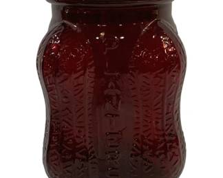 5228 - Red Glass Planter's Jar - 14.5 x 8