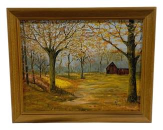 5409 - Fall Painting by Dot King, on Board - 16 x 13