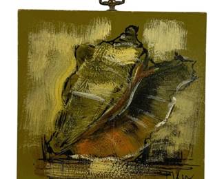 5062 - Wood Block Painting - Signed - 8 x 8
