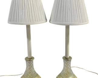 6001 - 2 Lamps - 23" Tall (Description): Used as is electric/electronic/mechanical item. No guarantee all components, untested.