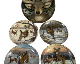 4910 - Lot of Assorted Deer Plates & Plaques