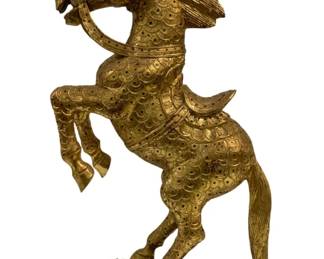 6589 - Carved Wood Horse Statue - 31 x 15 x 7