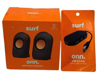 4462 - 2 Onn Surf USB Speakers & Port Hub in Box