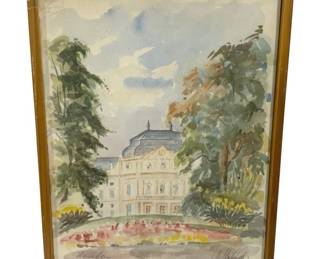 4332 - Framed Watercolor - Signed - 12.5 x 16.5