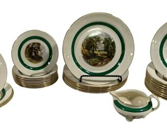 4934 - 29pc Nautilus China Plates & Gravy Boat