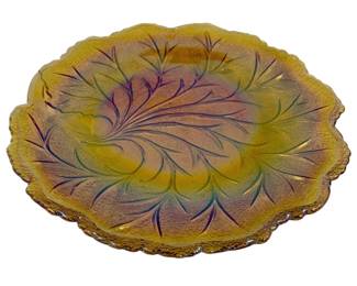 4895 - Indiana Glass Marigold Carnival Plate (Description): 10" Round