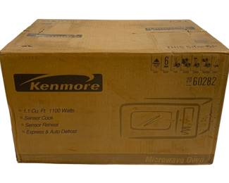 6546 - Kenmore 1.1 Cu.Ft. 1100 Watts Microwave in box (Description): Used as is electric/electronic/mechanical item. No guarantee all components, untested.