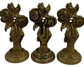 5173 - 3 Brass Figures - 7" Tall