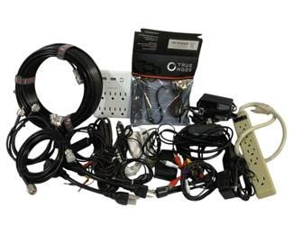 4493 - Lot of Assorted Electrical Cords/Cables (Description): Used as is electric/electronic/mechanical item. No guarantee all components, untested.