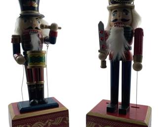 7010 - 2 Musical Nutcrackers - 12" Tall (Description): Used as is electric/electronic/mechanical item. No guarantee all components, untested.
