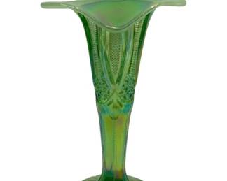 4881 - Mosser Jack in Pulpit Green Carnival Vase (Description): 11" Tall