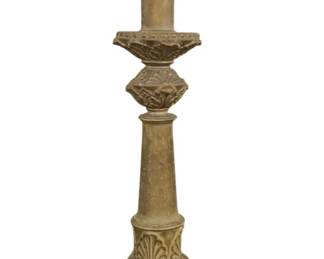 4800 - Brass Base Lamp - 34" Tall (Description): Used as is electric/electronic/mechanical item. No guarantee all components, untested.