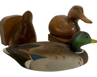 8214 - Wood Duck Bookends & Wood Duck Decor (Description): Bookends - 8 x 6 x 6