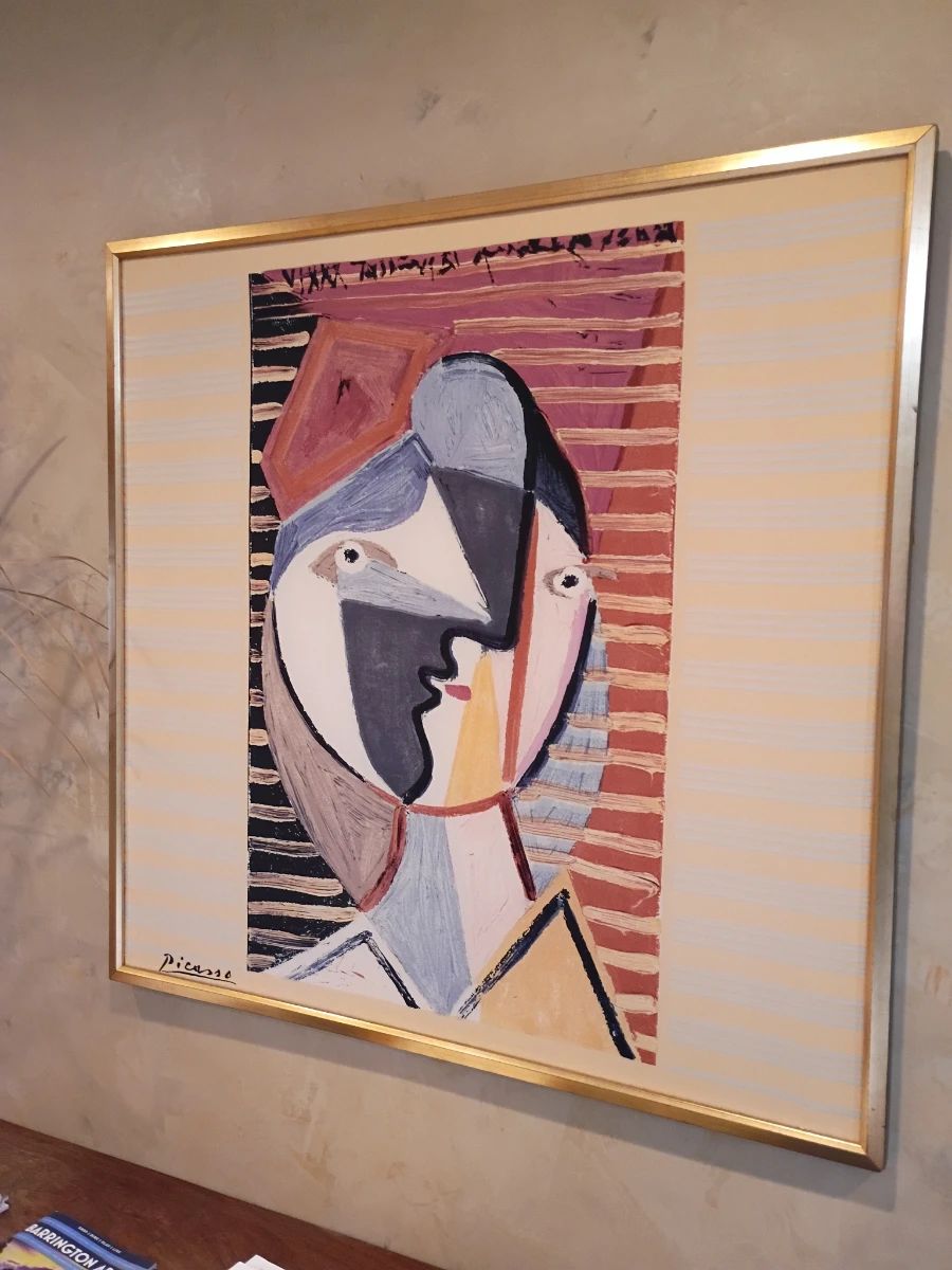 Silk scarf w/ Picasso painted art image