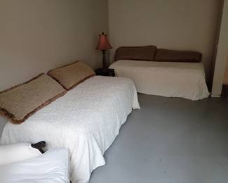 Two twin platform beds , guest room