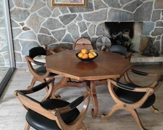 48" Hexagon table w/ two 12" leaves