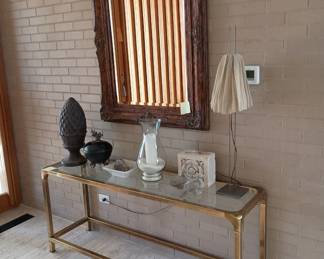 Another brass with glass table