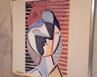 Silk scarf w/ Picasso painted art image