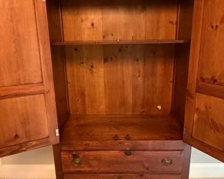 Pine Armoire with Drawers