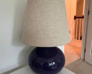 Large Purple Ceramic Sphere Table Lamp