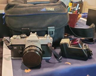Canon FTb QL 35mm Film Camera with 50mm f/1.8 Lens and Flash