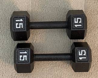 15 lb Hex Dumbbells (Pair)