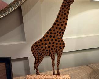 Howard Finster "Giraffe" Folk Art Wood Carving